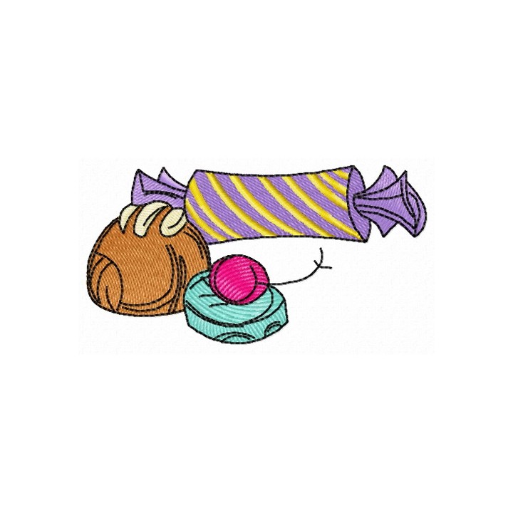 Sweet candies embroidery design - Embroidery Design