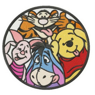 Winnie the Pooh and all his friends embroidery design - Embroidery Design