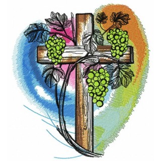 Grapevine on cemetery embroidery design - Embroidery Design