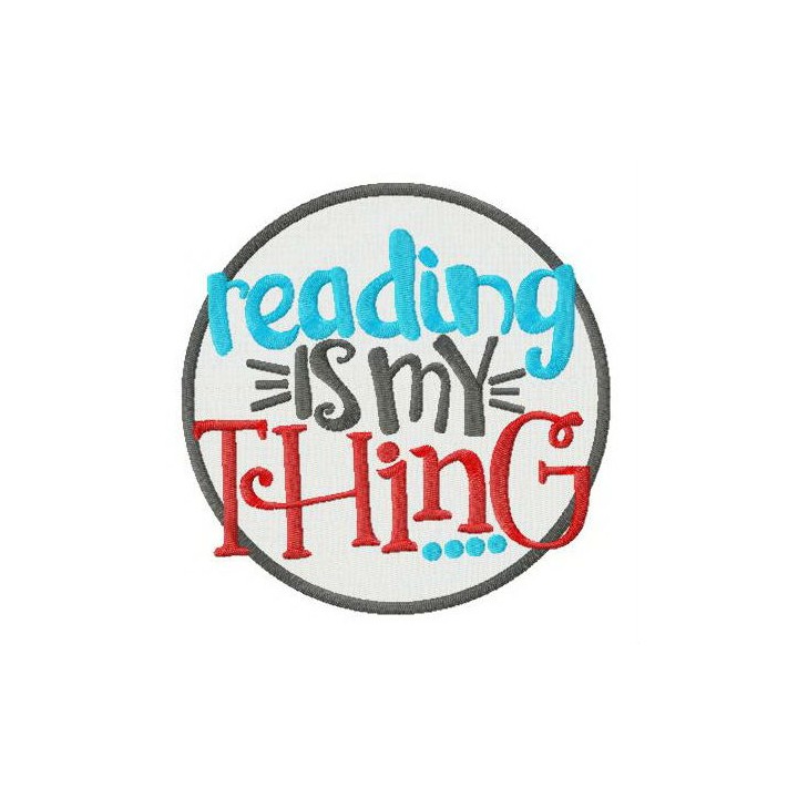 Reading is my thing embroidery design - Embroidery Design