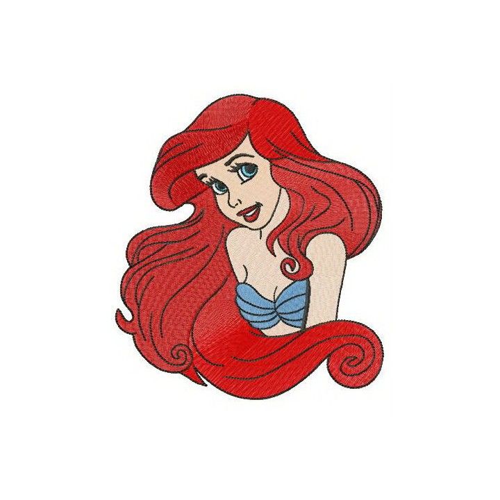 Mermaid Ariel embroidery design - Embroidery Design