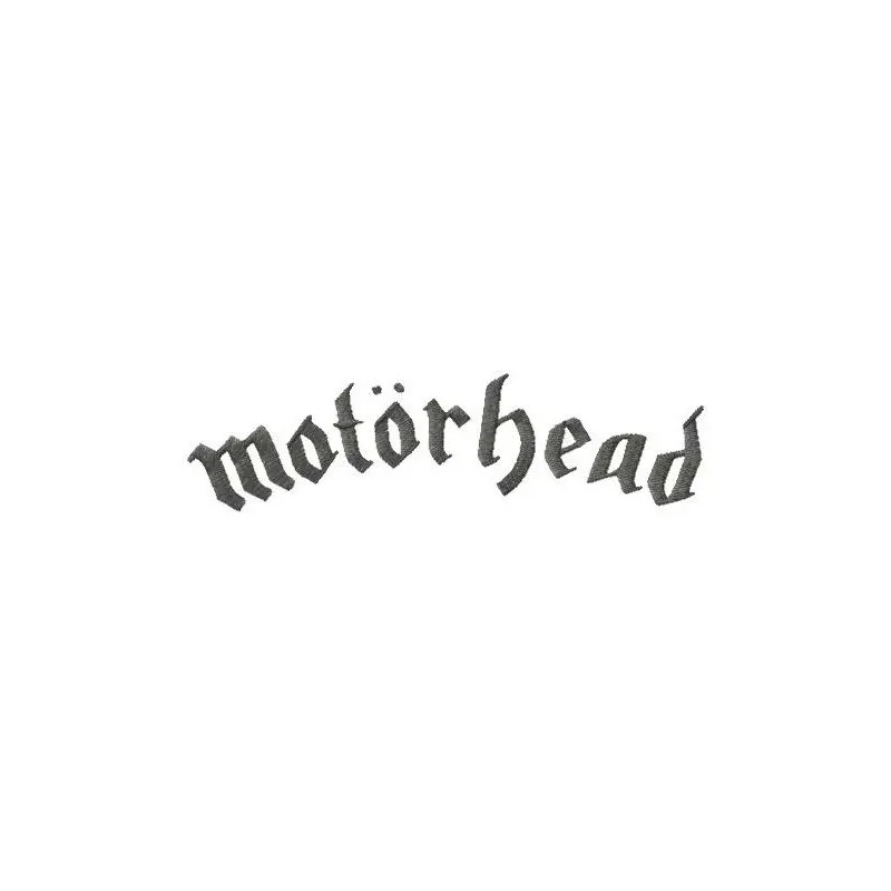 Motorhead logo embroidery design showcased, ideal for stitching on jackets, t-shirts, and more.