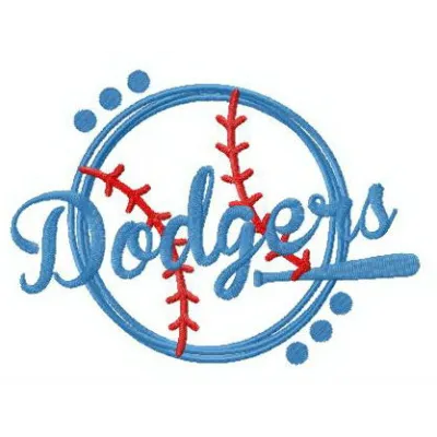 Los Angeles Dodgers fan logo embroidery design for stitching on caps, t-shirts, and hoodies.