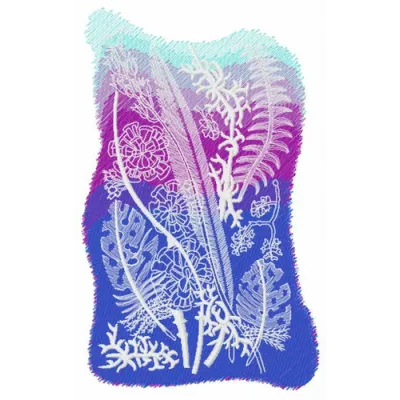 Grass print embroidery design showcasing intricate floral patterns for creative stitching projects.
