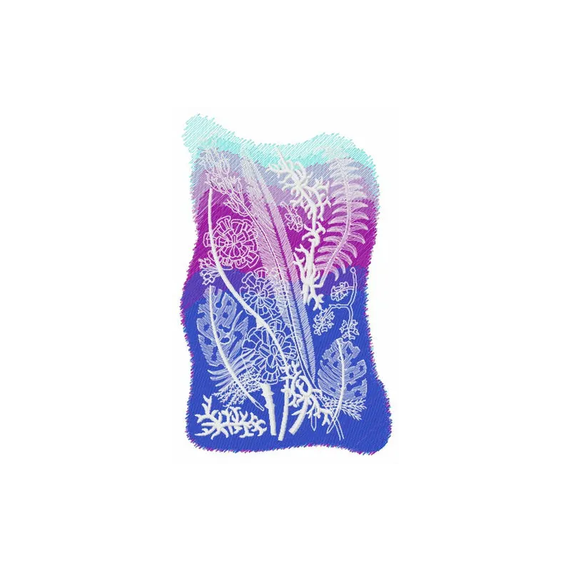 Grass print embroidery design showcasing intricate floral patterns for creative stitching projects.