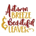 Autumn breeze embroidery design featuring beautiful leaves, perfect for stitching on t-shirts or home decor.