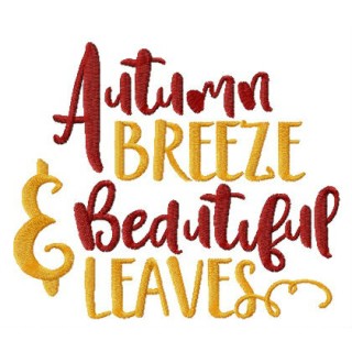 Autumn breeze and beautiful leaves embroidery design - Embroidery Design