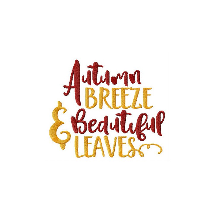 Autumn breeze and beautiful leaves embroidery design - Embroidery Design