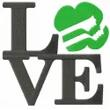 Preview of the LOVE Girl Scouts embroidery design, showcasing a heartfelt stitched motif ideal for crafting projects.
