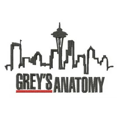 Preview of the Grey's Anatomy Seattle embroidery design featuring iconic elements for creative stitching projects.