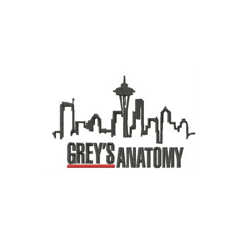 Preview of the Grey's Anatomy Seattle embroidery design featuring iconic elements for creative stitching projects.