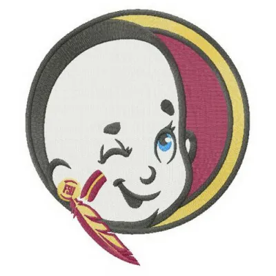 Junior Florida State Seminoles logo embroidery design preview showcasing intricate stitching patterns for sports apparel.
