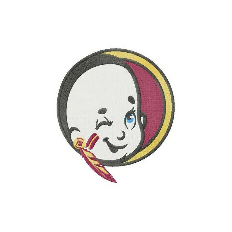 Junior Florida State Seminoles logo embroidery design preview showcasing intricate stitching patterns for sports apparel.