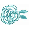 Plucked rose flower embroidery design showcasing intricate stitching patterns for floral projects.