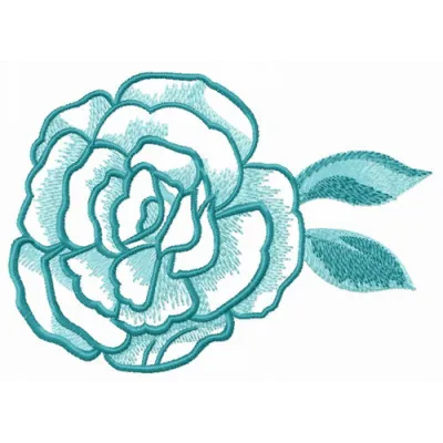Plucked rose flower embroidery design showcasing intricate stitching patterns for floral projects.