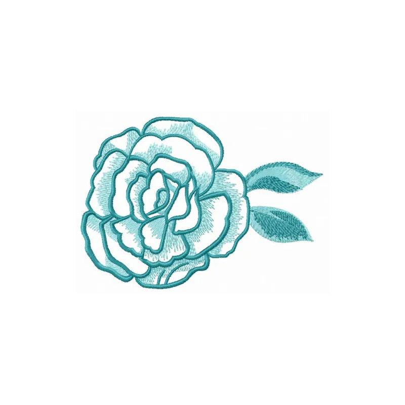 Plucked rose flower embroidery design showcasing intricate stitching patterns for floral projects.