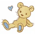 Teddy bear without paw embroidery design featuring a cute bear motif for toys and crafts.