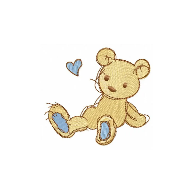 Teddy bear without paw embroidery design featuring a cute bear motif for toys and crafts.
