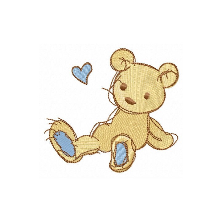 Teddy bear without paw embroidery design - Embroidery Design