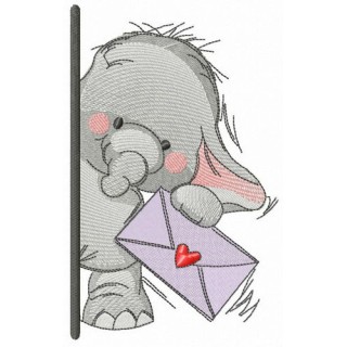 Elephant letter for you embroidery design - Embroidery Design