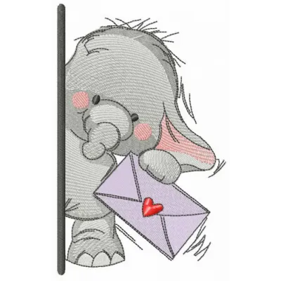 Preview of the Elephant letter for you embroidery design, showcasing a whimsical elephant motif for creative projects.