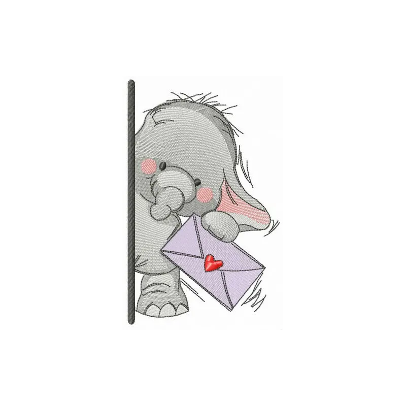 Preview of the Elephant letter for you embroidery design, showcasing a whimsical elephant motif for creative projects.
