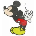 Mickey's first kiss embroidery design featuring Mickey Mouse, perfect for baby onesies and children's apparel.