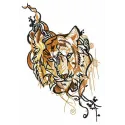 Gloomy tiger embroidery design preview showcasing a detailed stitched motif of a tiger in a moody style.