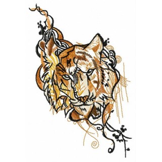 Gloomy tiger embroidery design - Embroidery Design