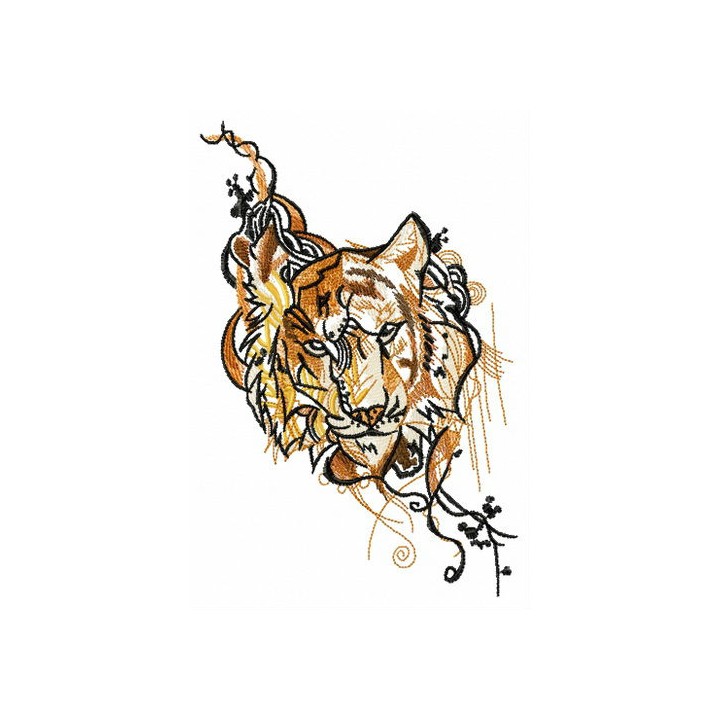 Gloomy tiger embroidery design - Embroidery Design