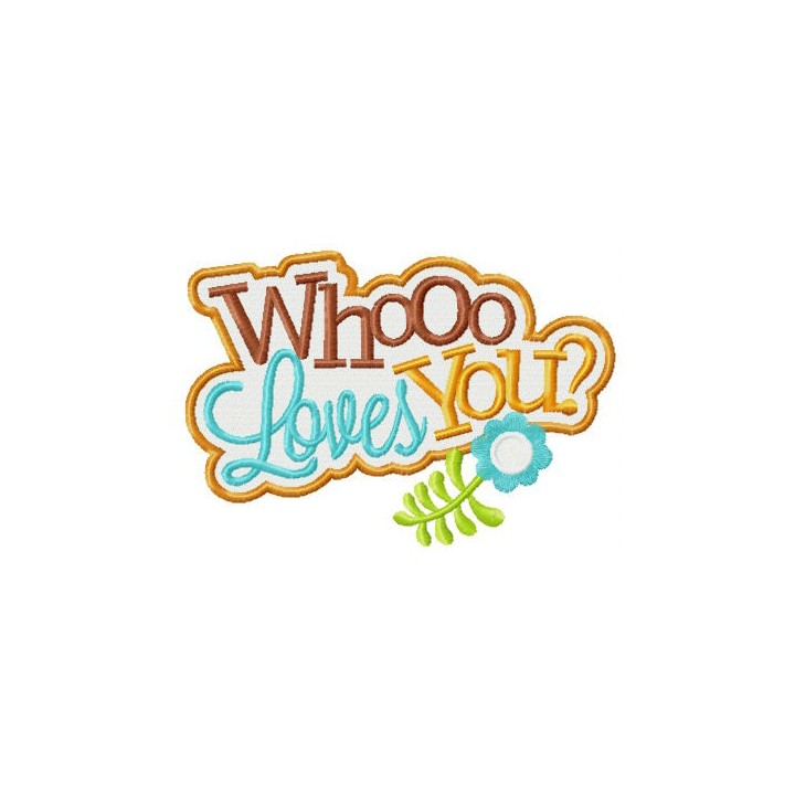 Whooo loves you? embroidery design - Embroidery Design