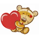 Surprised bear embroidery design showcasing a cute teddy bear motif, perfect for children's clothing and accessories.