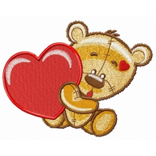 Bear surprised embroidery design - Embroidery Design