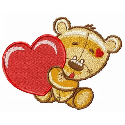 Surprised bear embroidery design showcasing a cute teddy bear motif, perfect for children's clothing and accessories.