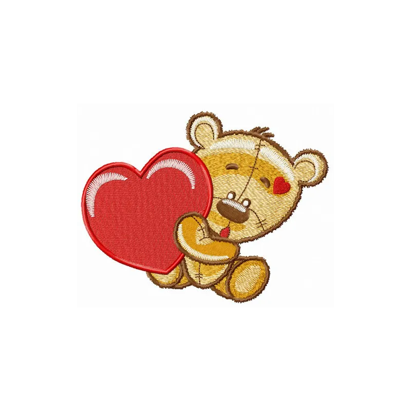 Surprised bear embroidery design showcasing a cute teddy bear motif, perfect for children's clothing and accessories.