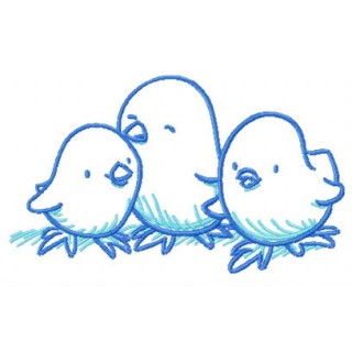 Three chickens embroidery design - Embroidery Design