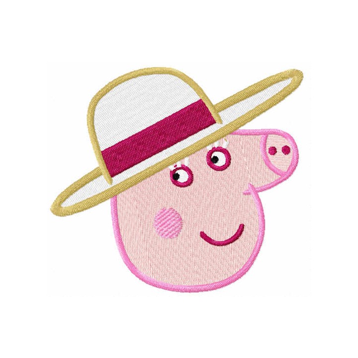 Pig lady muzzle embroidery design - Embroidery Design