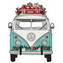 Preview of a Christmas hippie van embroidery design featuring festive elements, perfect for holiday projects.