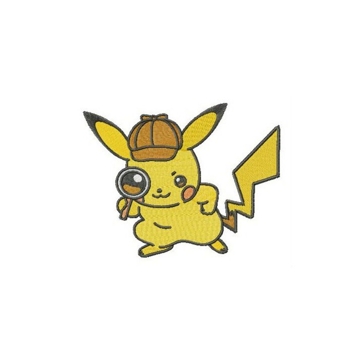Pikachu Sherlock embroidery design - Embroidery Design