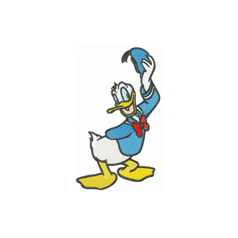 Hi Donald embroidery design featuring the beloved character from Duck Tales, perfect for fun stitching projects.