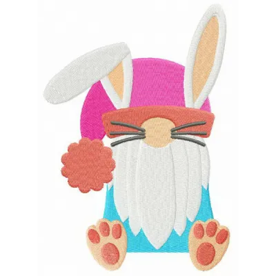 Strange Easter bunny embroidery design featuring a whimsical bunny motif for creative stitching projects.