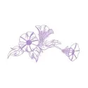 Bindweed flower embroidery design showcasing delicate floral motifs, ideal for enhancing garments and home decor.