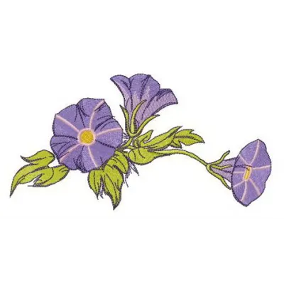 Slender bindweed embroidery design showcasing delicate floral motifs, ideal for stitching on various fabric items.