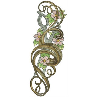 Curl and scissors embroidery design - Embroidery Design