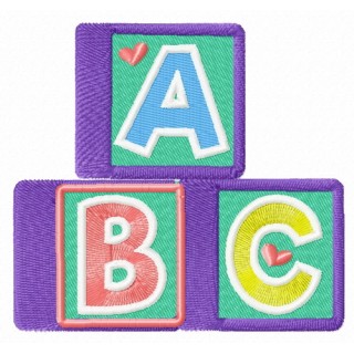 ABC cubes embroidery design - Embroidery Design
