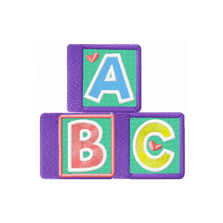 ABC cubes embroidery design - Embroidery Design
