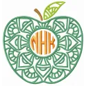Preview of Apple NHK embroidery design, showcasing a vibrant apple motif for stitching on various fabric items.