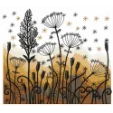 Evening colors embroidery design showcasing vibrant floral motifs, perfect for embellishing t-shirts or tote bags.