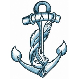 Anchor and feather embroidery design - Embroidery Design