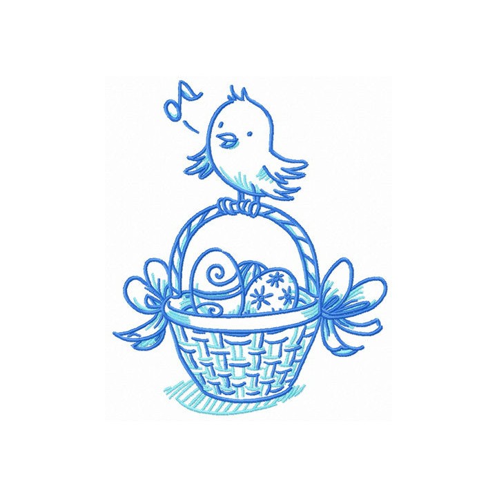Easter bird songs embroidery design - Embroidery Design